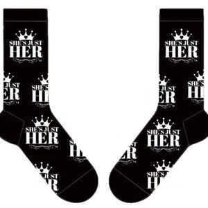 She’s Just Her Branded black & white socks